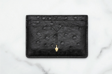 Load image into Gallery viewer, Jacques Marie Mage - Theodore Card Holder - Black Ostrich

