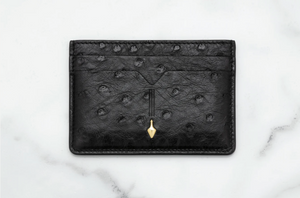 Jacques Marie Mage - Theodore Card Holder - Black Ostrich