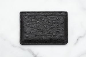 Jacques Marie Mage - Theodore Card Holder - Black Ostrich