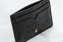 Load image into Gallery viewer, Jacques Marie Mage - Theodore Card Holder - Black Ostrich
