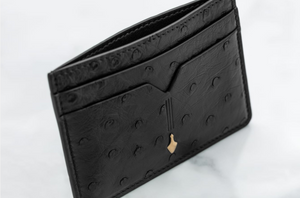 Jacques Marie Mage - Theodore Card Holder - Black Ostrich
