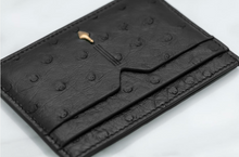 Load image into Gallery viewer, Jacques Marie Mage - Theodore Card Holder - Black Ostrich
