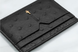 Jacques Marie Mage - Theodore Card Holder - Black Ostrich
